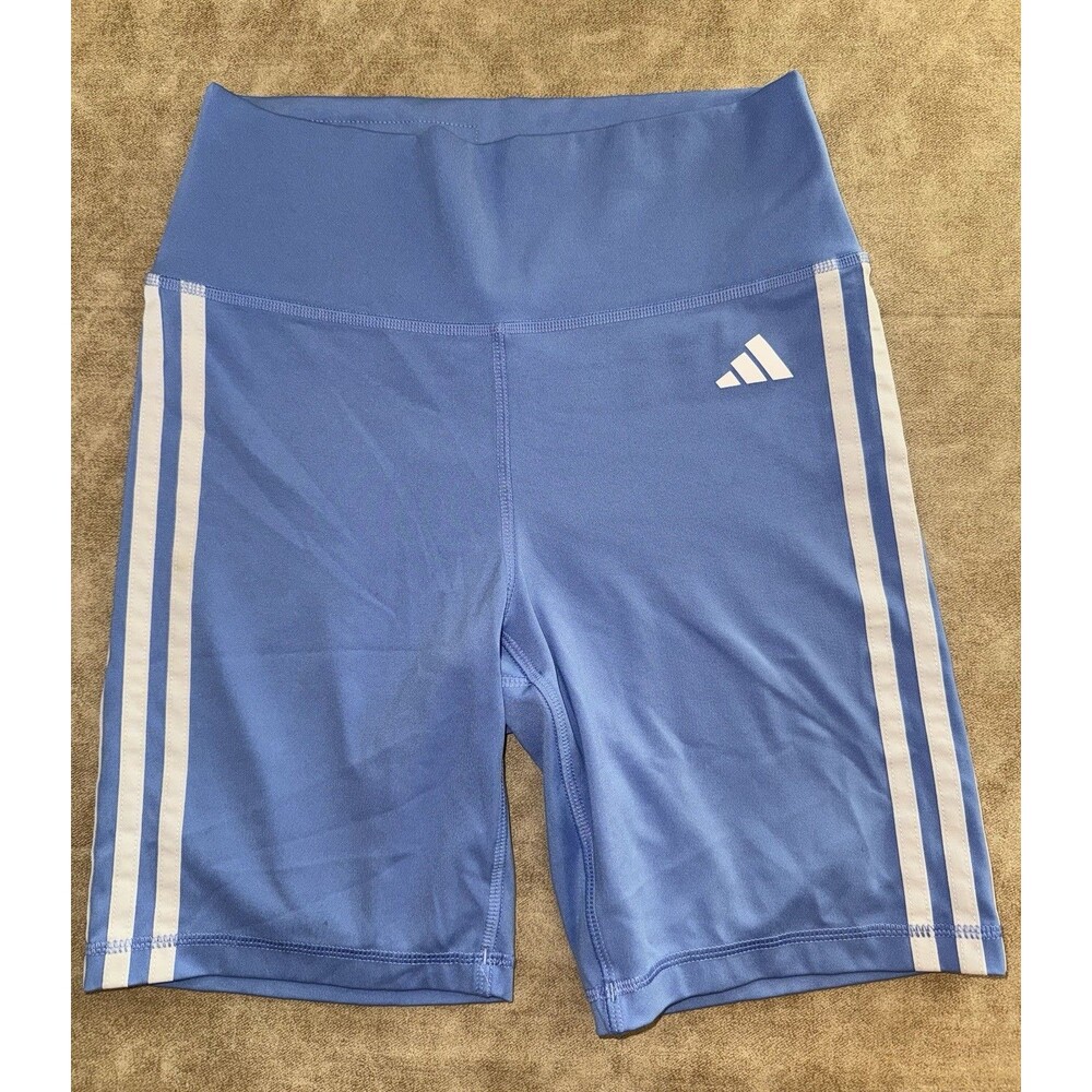ADIDAS ORIGINALS Women’s SHORTS TIGHTS Blue And White Stripes Size SMALL S
